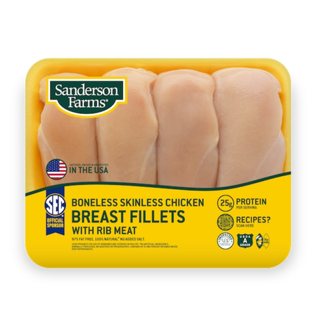 Boneless Skinless Chicken Breast Fillets with Rib Meat